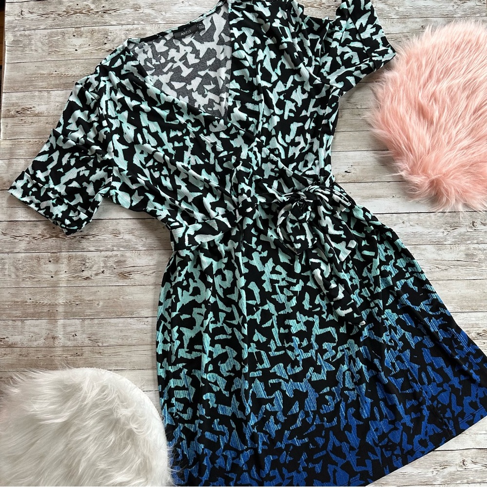 Apt. 9 Black and Blue Patterned Dress